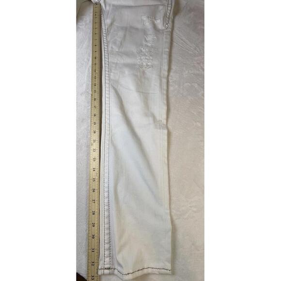 Rock Revival Jeans Women’s Skinny White Denim Arjean Distressed Size 32x33 NWT - Picture 5 of 6